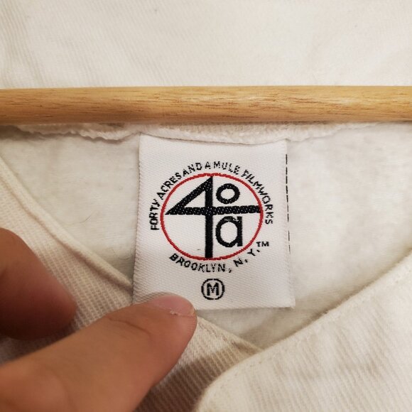 Vintage 90s Spike Lee Malcom X 40 Acres and a Mule baseball jersey white size M - Picture 4 of 5